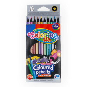 Круглые цветные карандаши Colorino, 10 металлических цветов