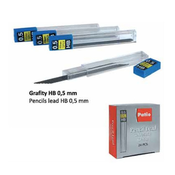  Грифели для механических карандашей 0,5 мм Patio, (60 мм, 12 шт), 24 шт./упак.