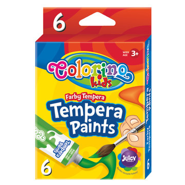 Темперные краски Colorino, 6, 12 цветов в тубах по 12 мл