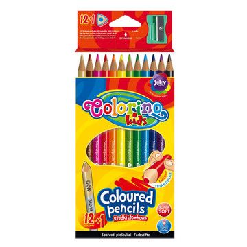 Треугольные цветные карандаши, 12 цветов ( с точилкой )