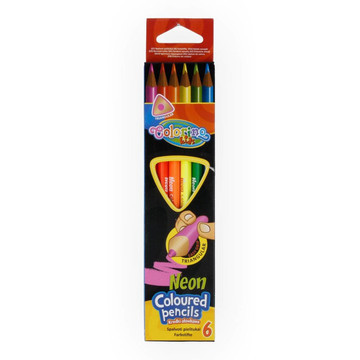 Треугольные цветные карандаши Colorino, 6 неоновых цветов