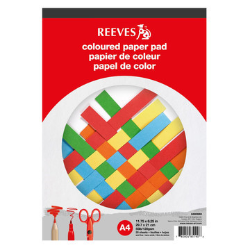 Склейка цветной бумаги REEVES на твердой подложке, A3, A4, 20 листов, 120 гр/м2