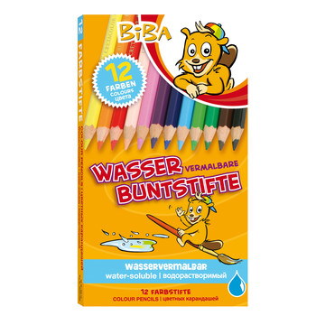 Набор акварельных карандашей BIBA с толстым стержнем, ,12, 24, 36 цветов