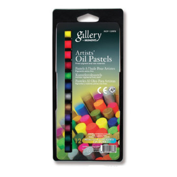 Набор масляной пастели "Gallery" серии MOP  (круглая художественная), 6 металлич. цв. + 6 флуоресцентных цв. в блистерной упаковке