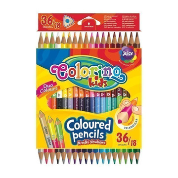 Треугольные цветные карандаши Colorino, 18 шт/36 цветов