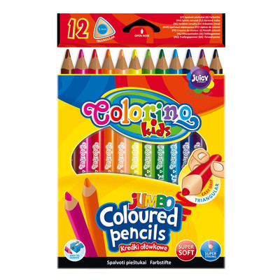 Треугольные цветные карандаши Jumbo, 12 цветов