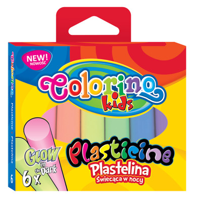 Пластилин Colorino 6 люминисцентных цветов