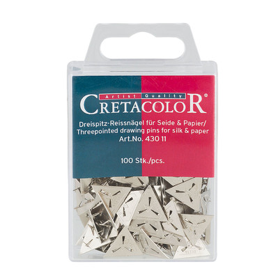 Треугольные кнопки CretaColor, 100 шт. в пластмассовой коробке