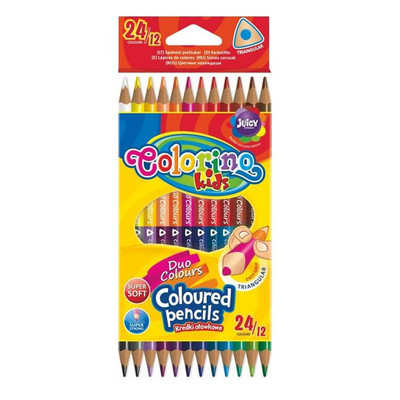 Треугольные двухсторонние цветные карандаши Colorino, 12шт/24 цвета