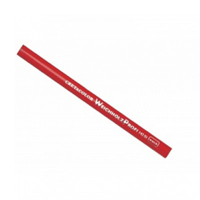 Плотничий карандаш CretaColor, корпус красного цвета, разных твердостей, длина 17,5 см, поштучно 12 шт./упак