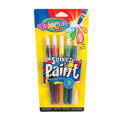 Жидкие краски Colorino в ручке с кончиком кисточкой, 5 цветов