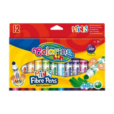 Фломастеры "Mini" Colorino, 12 цветов, для самых маленьких, легкосмываемые