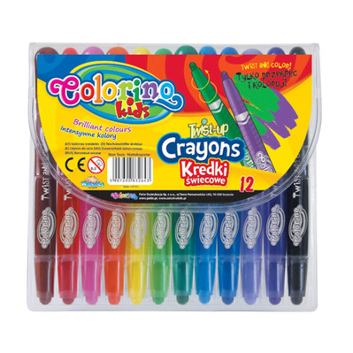 Восковые мелки Colorino с выдвижным стержнем, 12 цветов