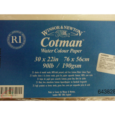 Бумага для акварельных красок Cotman, холодного прессования (190 гр/м2, 300 гр/м2, 425 гр/м2 - 762 х558 мм, 1 лист), 10/25 шт./упак.